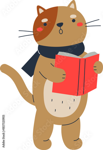 Singing Cat With Book
