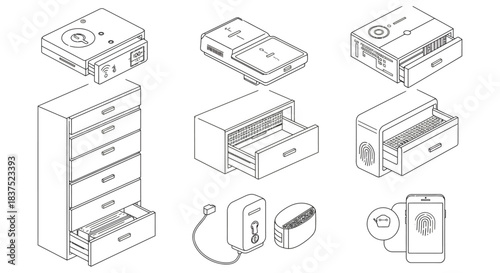 smart furniture concepts integrated biometric security hidden storage mobile app control for modern home automation.