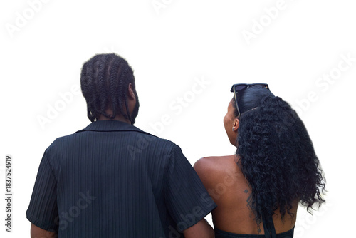 Back of heads of a couple, silo, no bg, png, cut-out