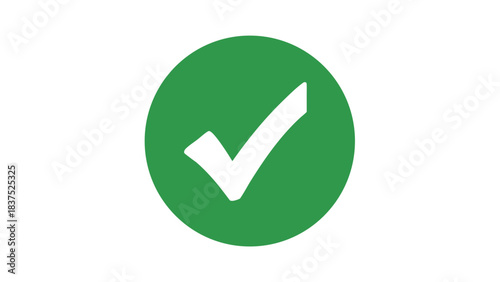 Green Circle With A Check Mark Symbol Inside On A Black Background Simple Graphic Design With Clean Lines Representing Success And Completion