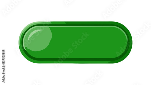 Green Oval Button With Glossy Surface On Black Background Simple Digital Graphic Element Isolated No Text Simple Button Design