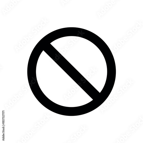 No sign prohibition circle crossed out ban restriction forbidden not allowed symbol warning sign vector icon