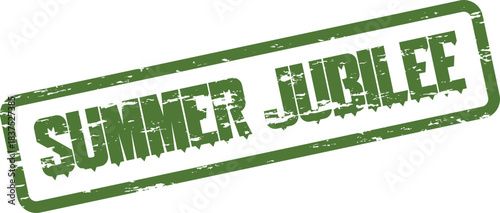 Summer Jubilee green textured rubber stamp for festive celebrations and seasonal events