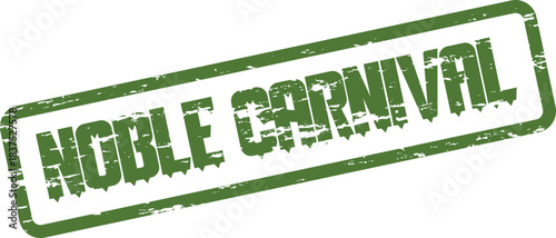 Noble Carnival Distressed Green Rubber Stamp for Festive Fairgrounds and Exciting Event Promotion