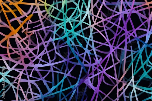 Chaotic overlapping lines creating energetic abstract pattern, a dynamic and vibrant design for modern art lovers