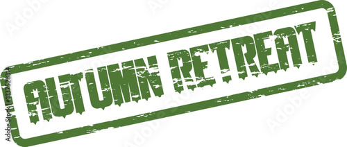 Promote your relaxing autumn retreat event with this vintage style rubber stamp