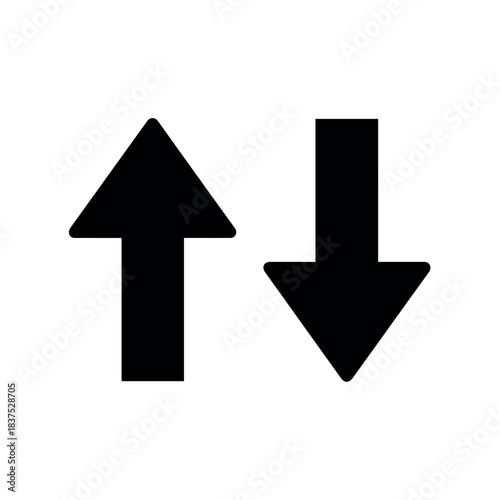 Up and down arrow vector graphic for direction navigation download icon symbol sign illustration ui design 100