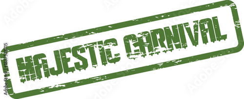 This textured green rubber stamp presents a majestic and grand carnival celebration