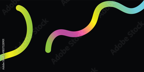 Abstract colorful wavy lines with smooth gradient transitions on a black background, creating a modern and dynamic graphic design.