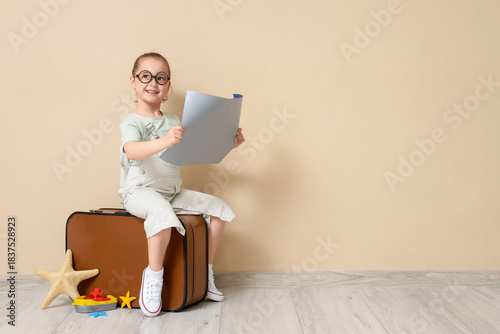 Cute little adventurer with...