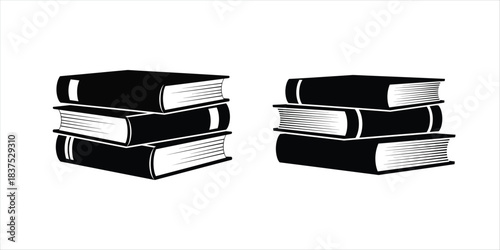Two Stacks of Books Representing Knowledge and Education