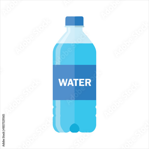 Refreshing blue plastic bottle filled with pure drinking water, perfect for hydration and health on the go