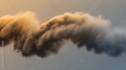 Dynamic Dust Cloud Flowing with Gradient Colors in Abstract Motion