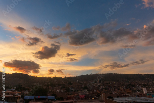 sunset in the city
