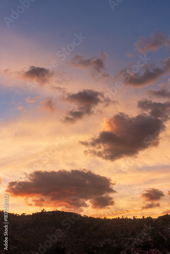 sunset over the mountains
