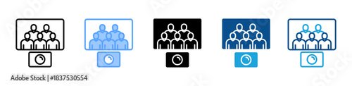 Team Photo icon set multiple style collection