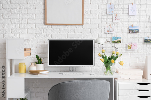 Interior of office with wor...