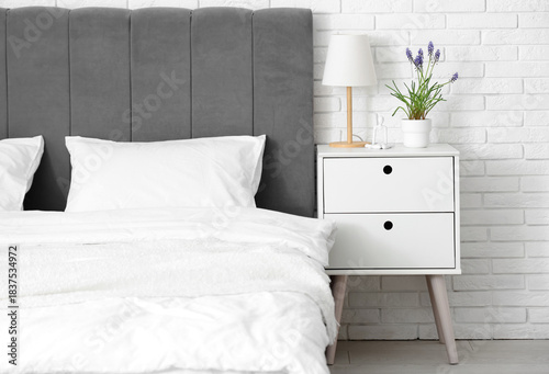 Bedside table with beautifu...