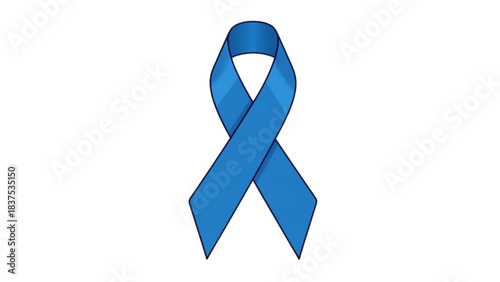 Vibrant Blue Awareness Ribbon Symbolizing Solidarity, Support, and Hope for Global Health and Social Causes