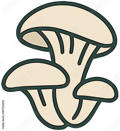 Enchanting Mushroom Ensemble in Earthy Hues. Generated image