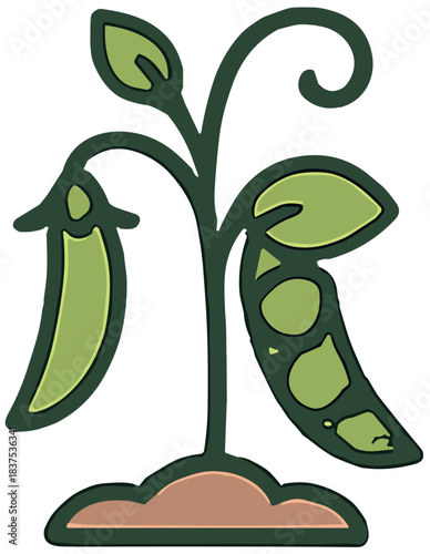 Vibrant Pea Plant with Lush Green Pods. Generated image