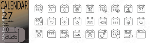 Calendar icon set