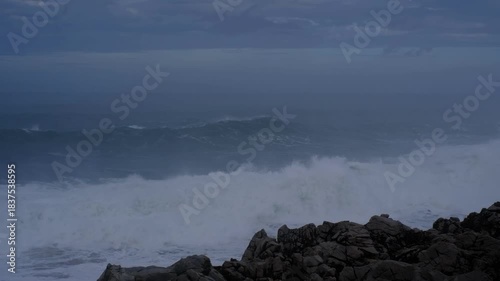 Dramatic seascape at Bufones de Pria in Llanes, Asturias, Spain.