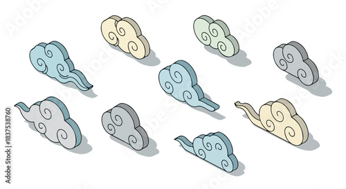 Chinese clouds with transparent background