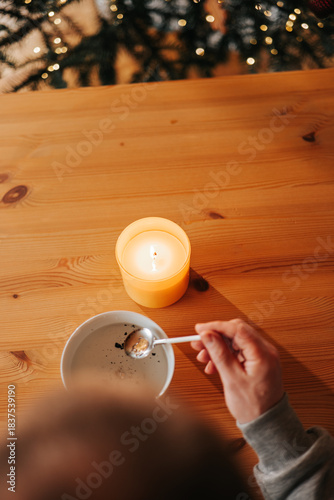 Christmas fortune telling. lead pouring set for Christmas fortune telling.German Christmas tradition custom 