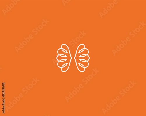 Abstract brain line logo. Brainstorm intellect ornate icon. Idea iq vector logotype