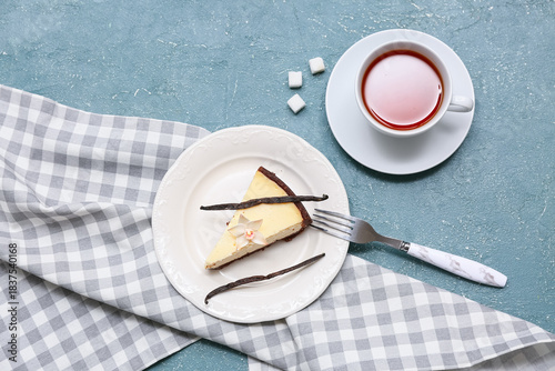 Plate with piece of sweet v...