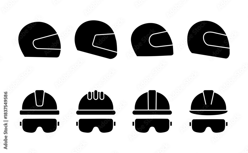 Fototapeta premium Helmet icon vector. Motorcycle helmet sign and symbol. Construction helmet icon. Safety helmet