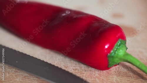 Close-Up of Fresh Red Kapia Pepper