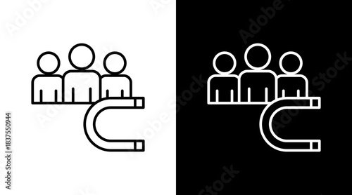 Lead Generation Outline White Icon Set Design
