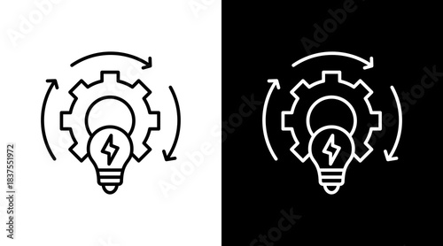 Renewable Energy Outline White Icon Set Design