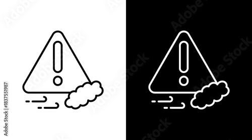 Air Pollution Outline White Icon Set Design