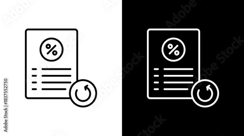 Tax Filing Outline White Icon Set Design