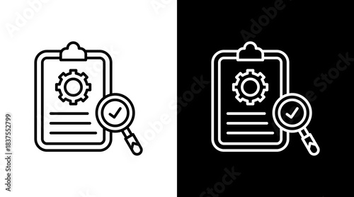 Audit Process Outline White Icon Set Design