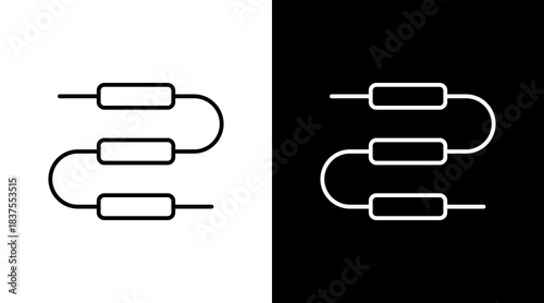 Flow Steps Outline White Icon Set Design
