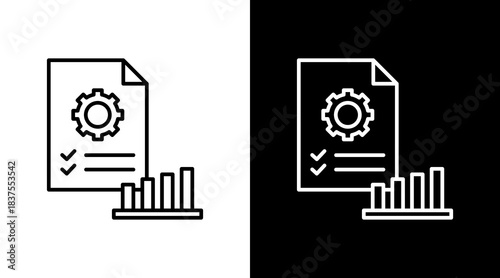 Task Progress Outline White Icon Set Design