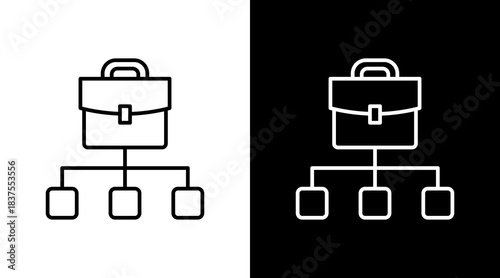 Work Diagram Outline White Icon Set Design