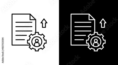 Process Outline White Icon Set Design