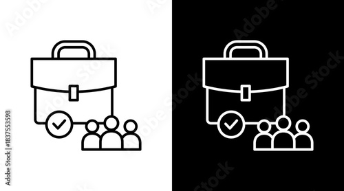 Organization Outline White Icon Set Design