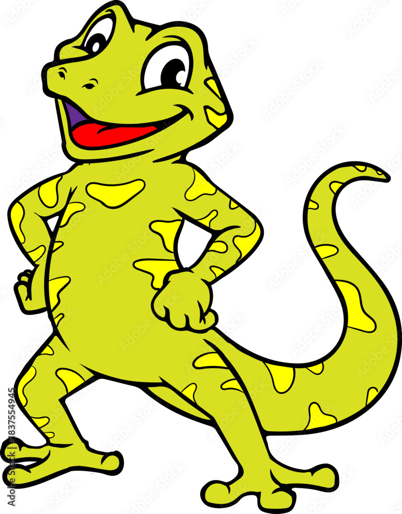 Naklejka premium Lizard Beer company mascot logo