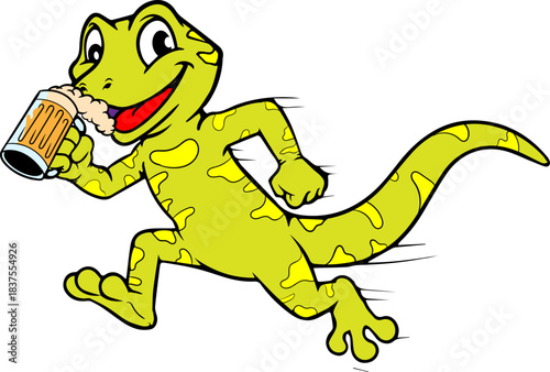 Lizard Beer company mascot logo