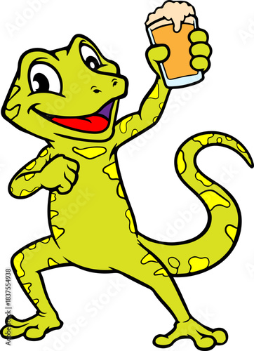 Lizard Beer company mascot logo