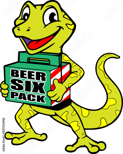 Lizard Beer company mascot logo