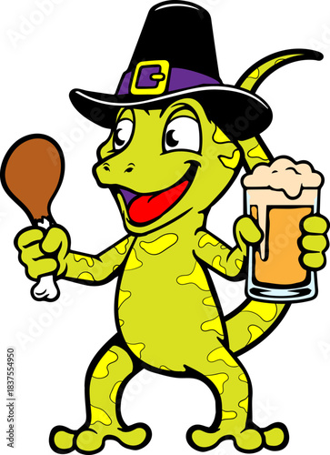 Lizard Beer company mascot logo