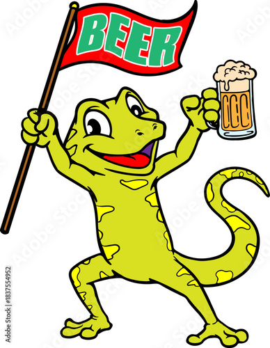 Lizard Beer company mascot logo