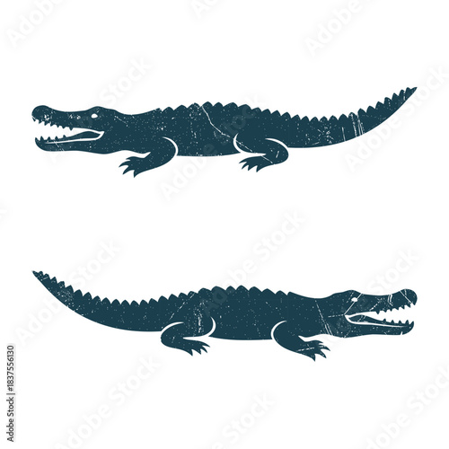 Crocodile Silhouette Illustration Vector Template Design